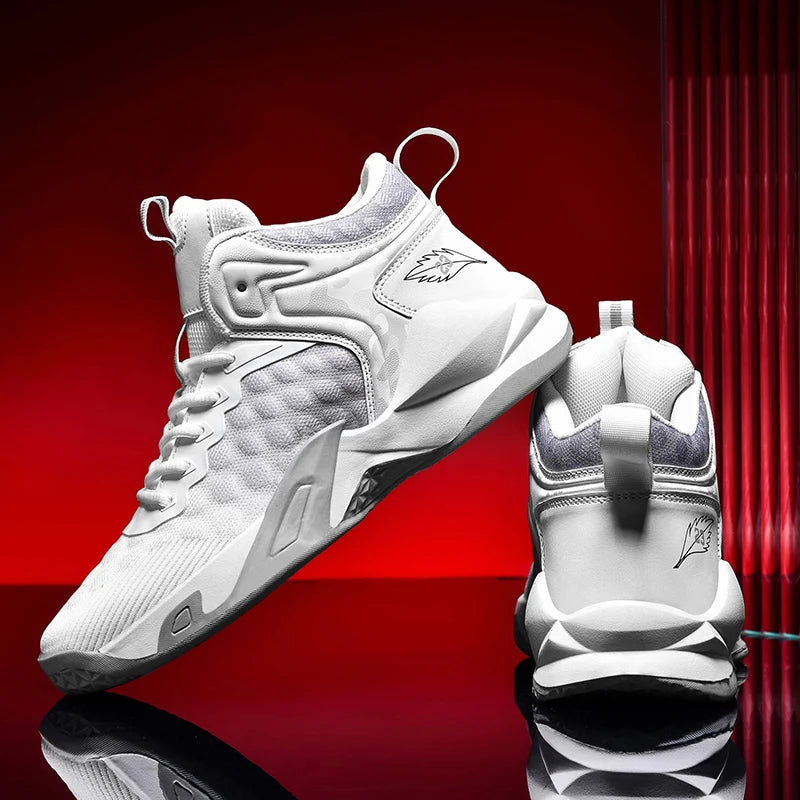 Basketball Shoes, Men's Outdoor Sports Shoes, Men's Shock-Absorbing High-Top Student Practical Basketball Shoes, Mesh Breathable Casual Shoes - Sun Studio