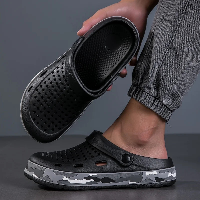 Mens Sandals Casual Summer Clogs for Men Breathable Soft EVA Garden Shoes Closed-toe Fashion Slippers for Men 2025 New Design - Sun Studio