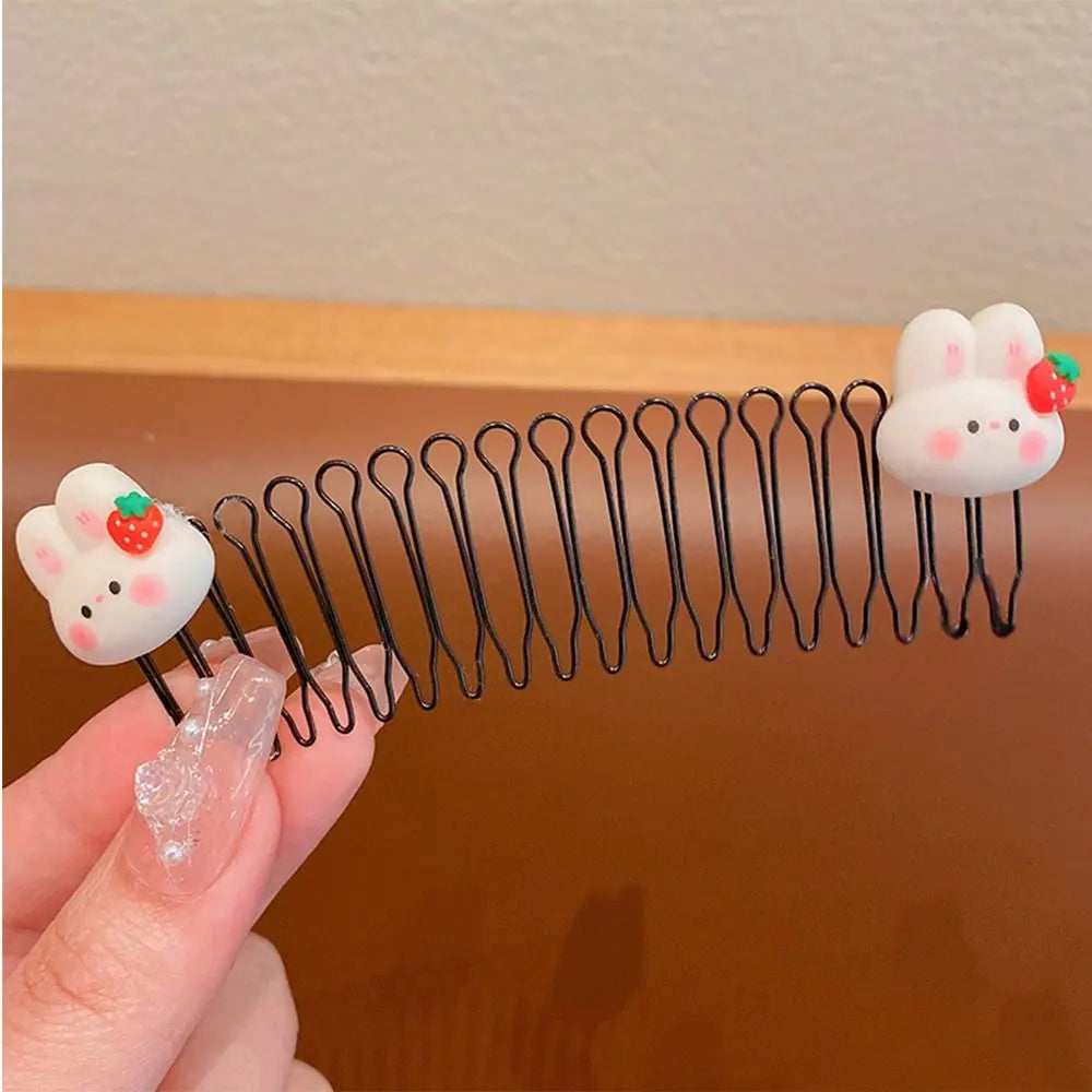 Kids Spring Hair Comb Cartoon Invisible Comb Teeth Extra Hair Holder Sweet U Shape Hair Styling Comb Fixed Combs Girls Hair Wear - Sun Studio