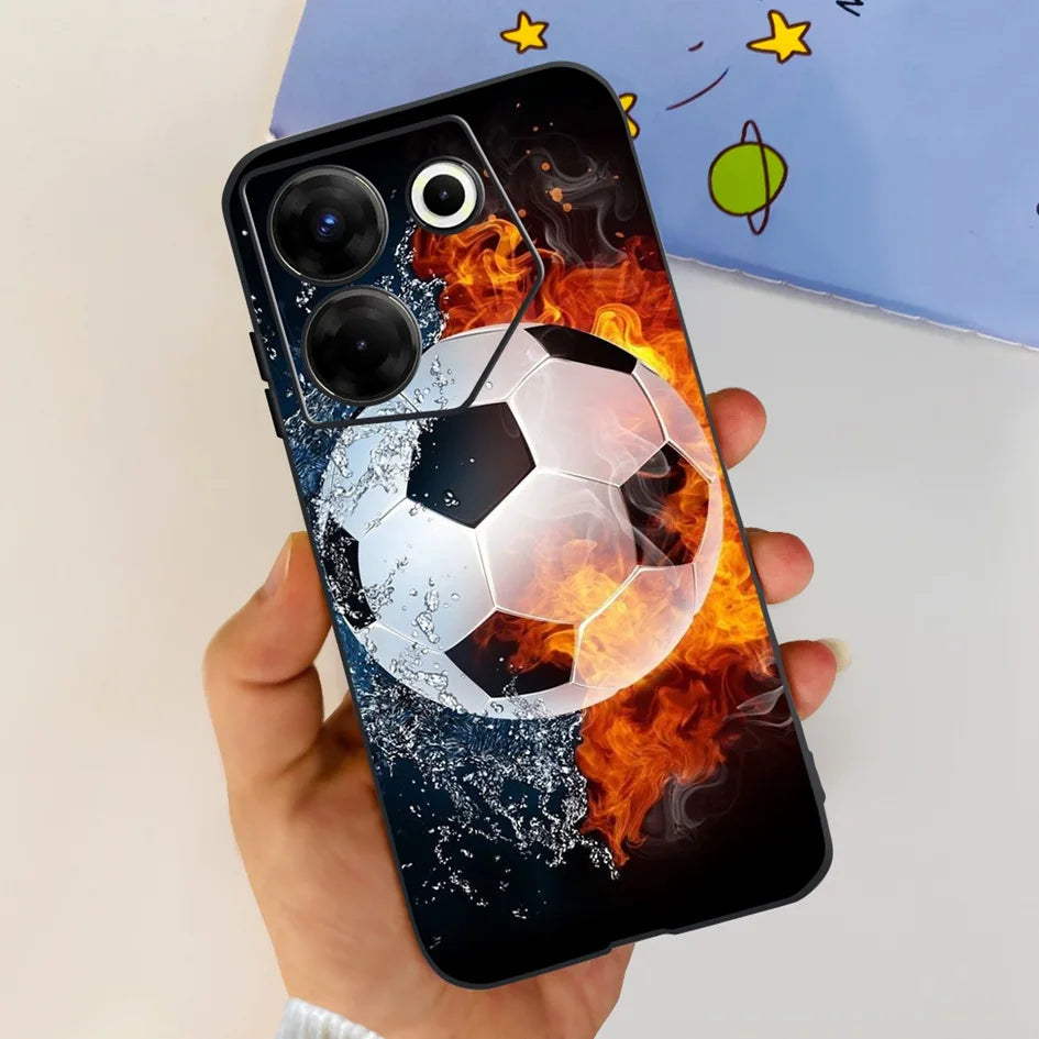 For Tecno Camon 20 Pro 5G Case 2023 Cute Love Heart Football Slim Cover Soft Silicone Funda For Tecno Camon20 Pro 5G CK8n Bumper