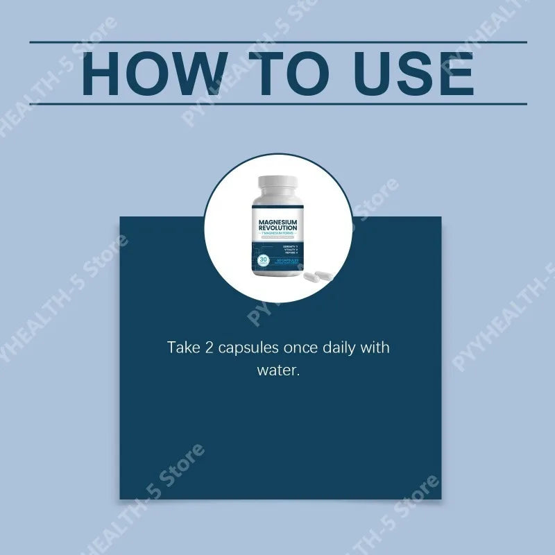 Magnesium Supplement Capsules for Support Enhance Vitality, Provide Energy Dietary Supplementation 60 Capsules - Sun Studio