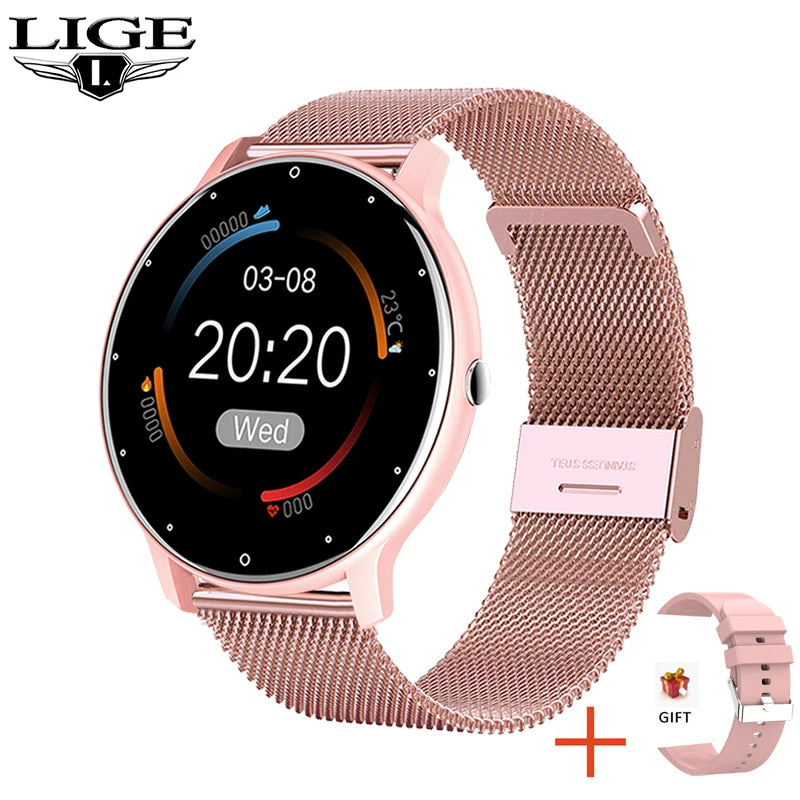 LIGE New Smart Watch Men Sports Fitness Watches Heart Rate Full Touch Screen Bluetooth Call 2026 New Ultra Light Smartwatch Men - Sun Studio