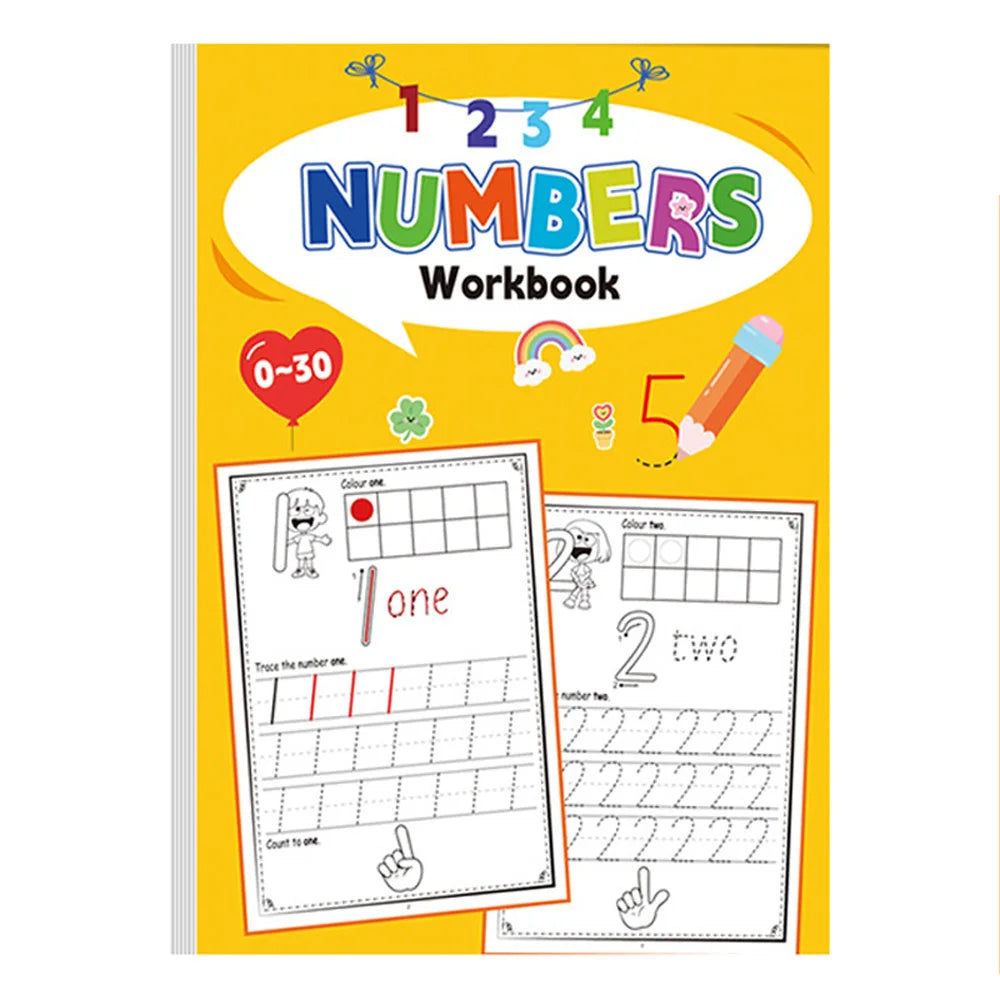Practice Book for Numbers 0-30 Drawing Book Pen Control Calligraphy Practice Home and School Learning Workbook Mathematics - Sun Studio