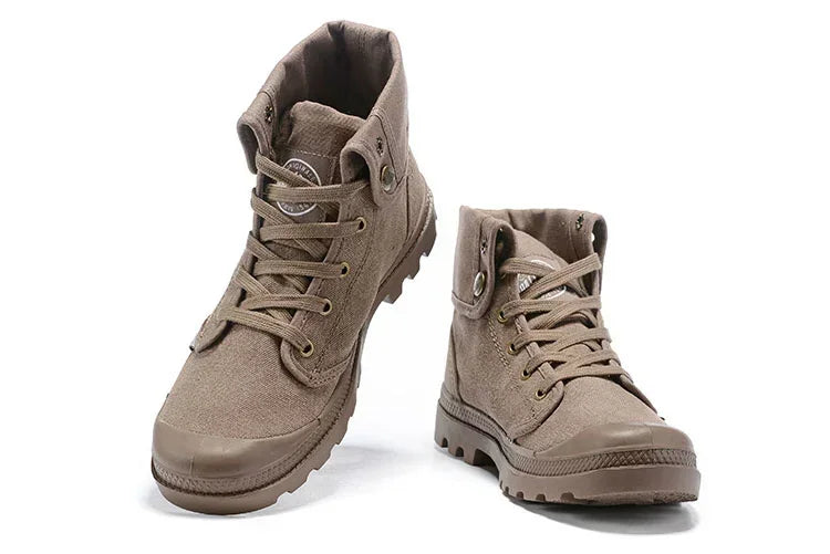 PALLADIUM Pallabrouse Dark Brown Sneakers Men/Women High-top Army Leisure Ankle boots Canvas Casual Shoes Anti-Slip Shoes 36-45 - Sun Studio