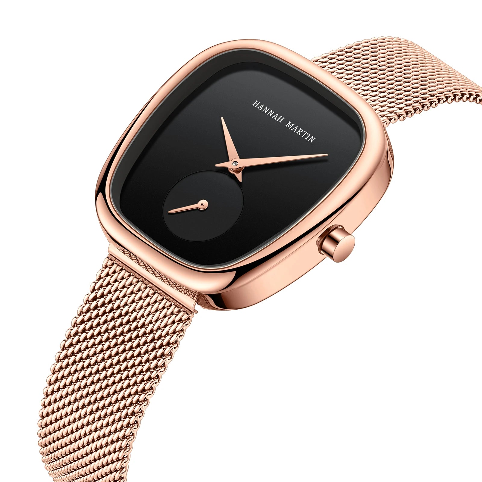 2025 New Women Quartz Wristwatch 34mm Wine Barrel Rose Gold Black Stopwatch Fashionable Minimalist Style Oval Watches for Women - Sun Studio
