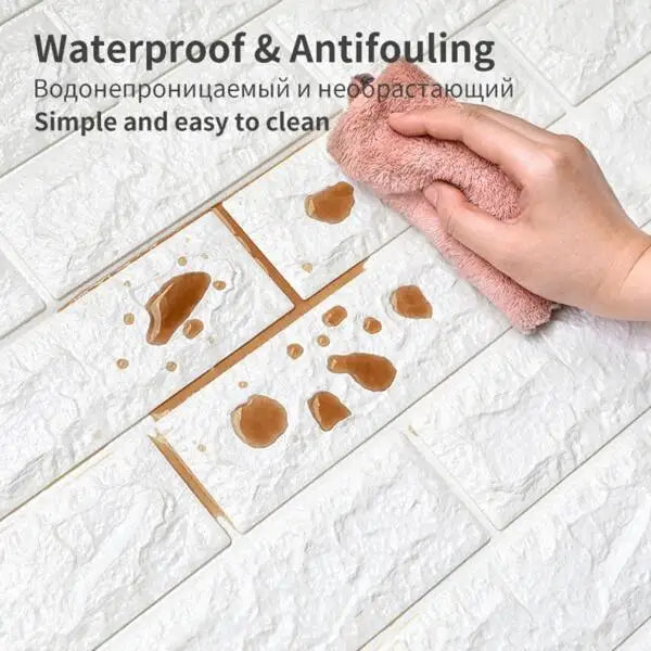 3D Self-Adhesive Wallpaper 70cm*1/5/10m Continuous Waterproof Brick Wall Stickers Living Room Bedroom Children's Room Home Decor - Sun Studio