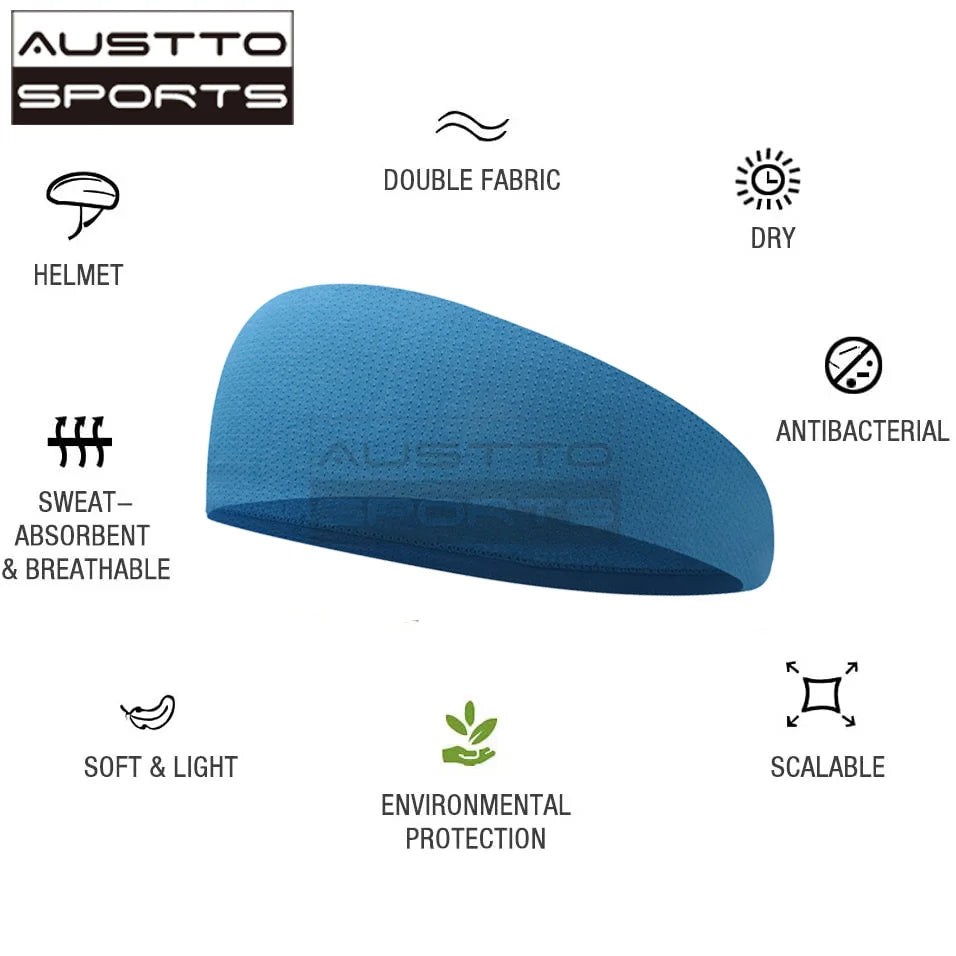 Austto Sports Athletic Headbands Cooling Sweatband for Men Women Running Cycling Hiking Yoga Fitness - Sun Studio