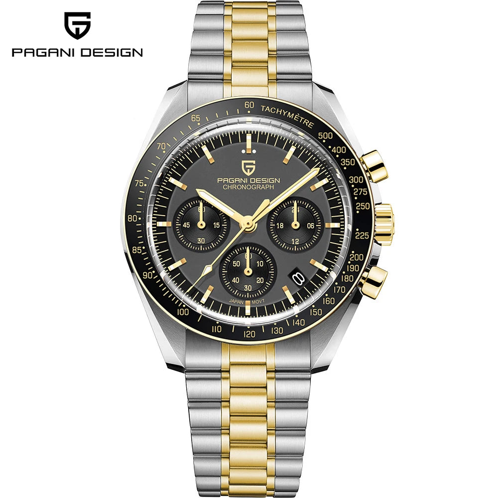 PAGANI DESIGN Moon Watches Men Quartz Watch For Men Auto Date Speed Sport Chronograph AR Sapphire Mirror Wrist watch 2025 New