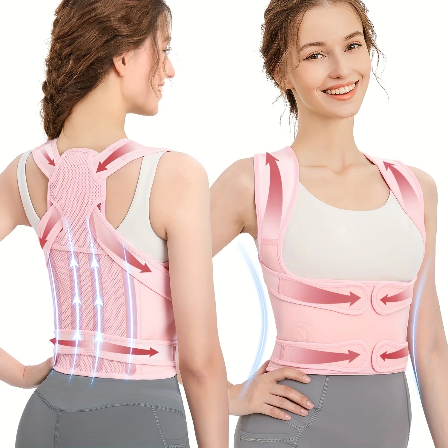 Back Brace Posture Corrector for Women and Men, Adjustable Shoulder Brace for Upper and Lower Back Pain Relief - Sun Studio