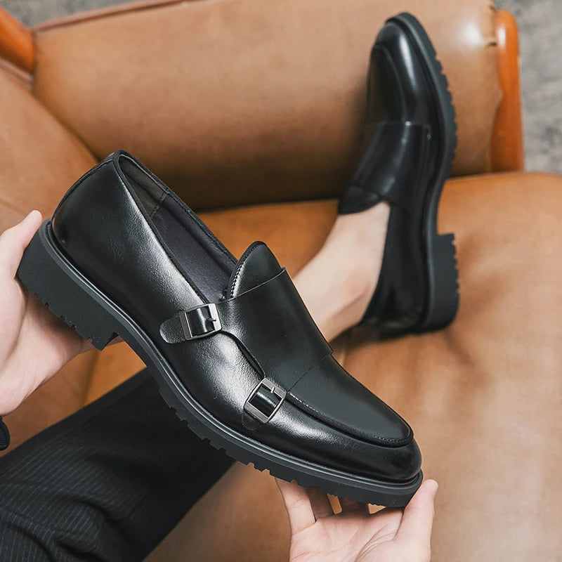 2023 Man Split Leather Shoes Rubber Sole Man Business Office Male Dress Lether Shoes Genuine Leather Wedding Party Shoes Plus 46 - Sun Studio