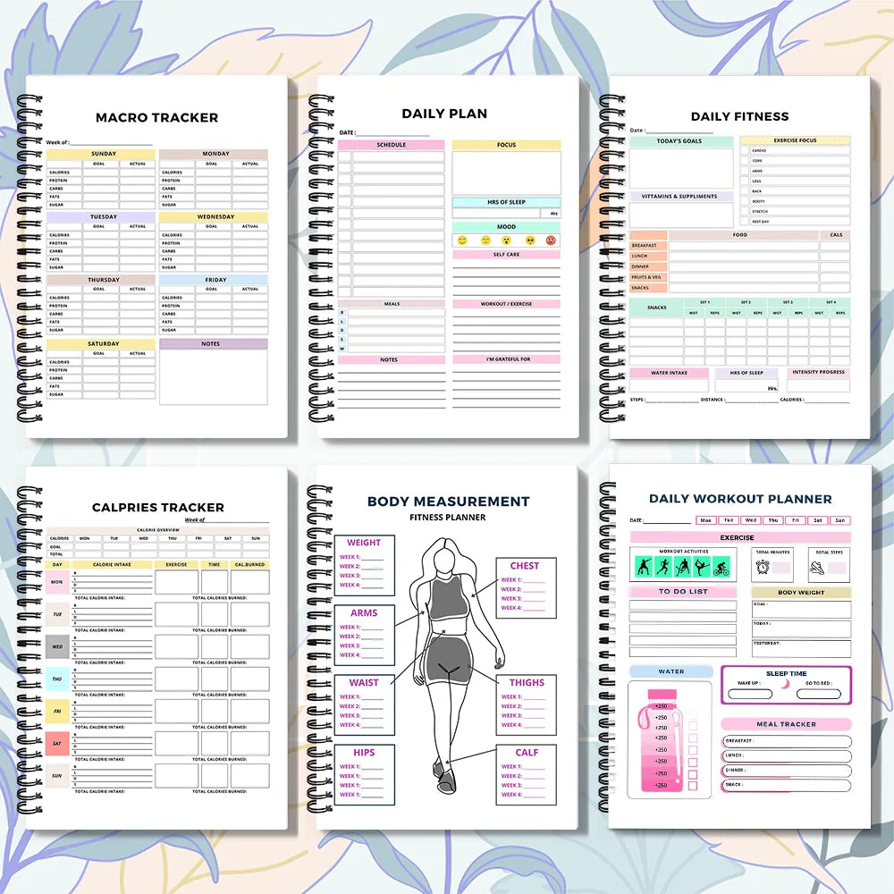 1PC Fitness Planner Bundle-Fitness Journal Workout Log Book Bundle – Fitness Plan Book - Schedule-Daily Fitness Planners - Sun Studio