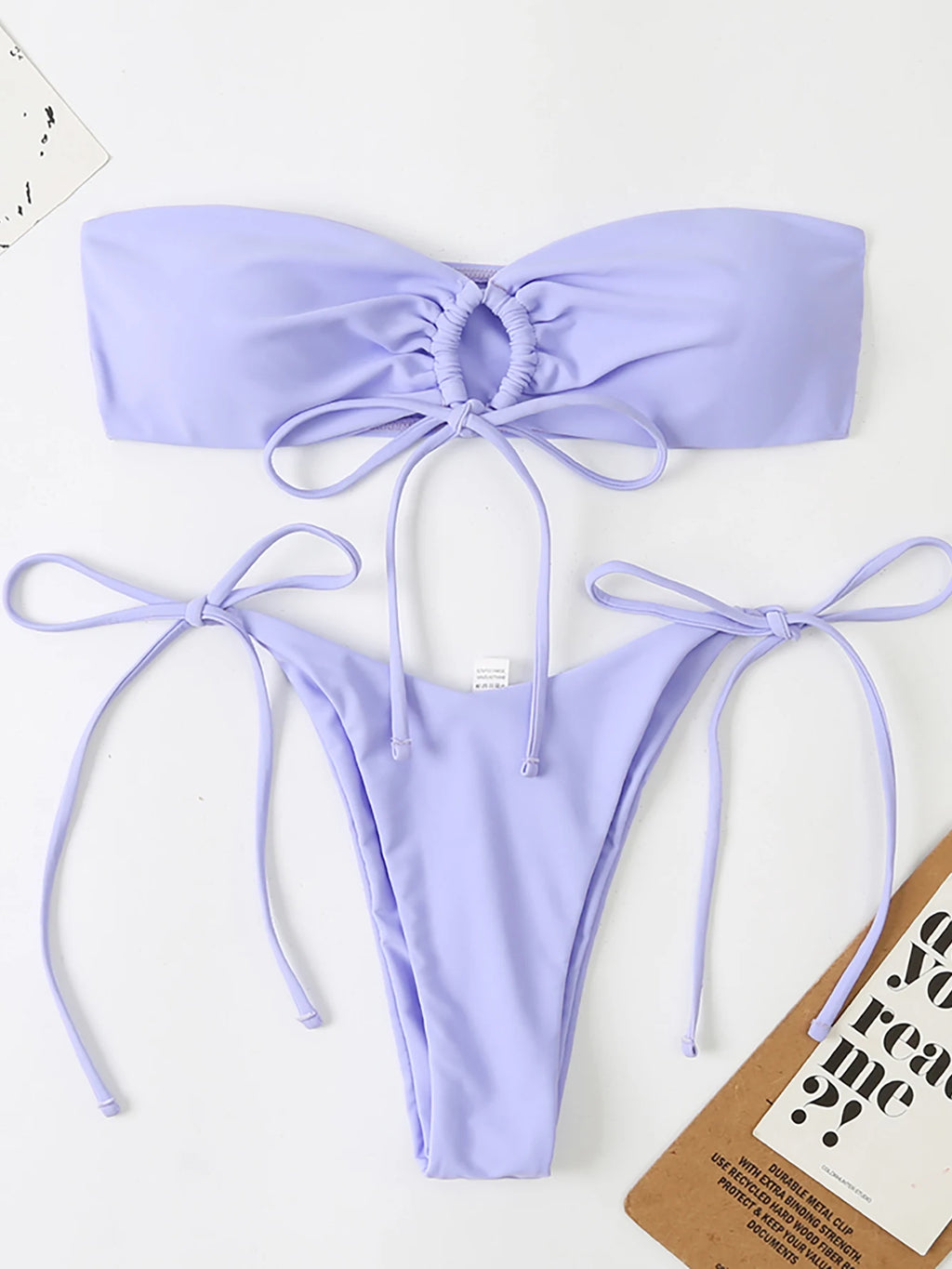 Sexy Bikini 2023 Bandeau Swimsuit Female Swimwear Women Bandage Mini Thong Bikini Set Bather Swimming Beachwear for Bathing Suit - Sun Studio