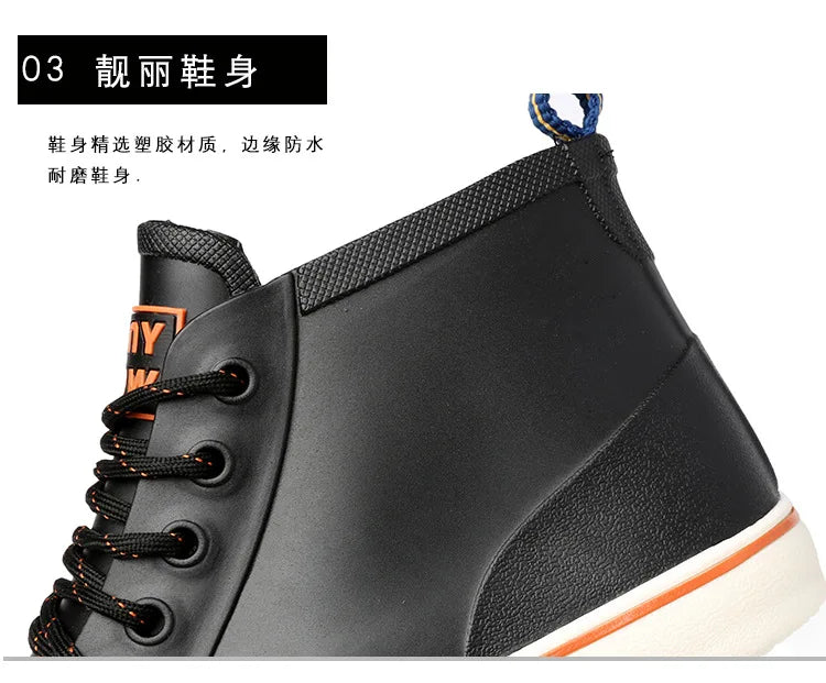 2022Rain Boots and Ankle Boots Men's Rubber Thick-soled Rain Boots Fashion Urban Waterproof Non-slip Rain Boots Women Rain Boots - Sun Studio