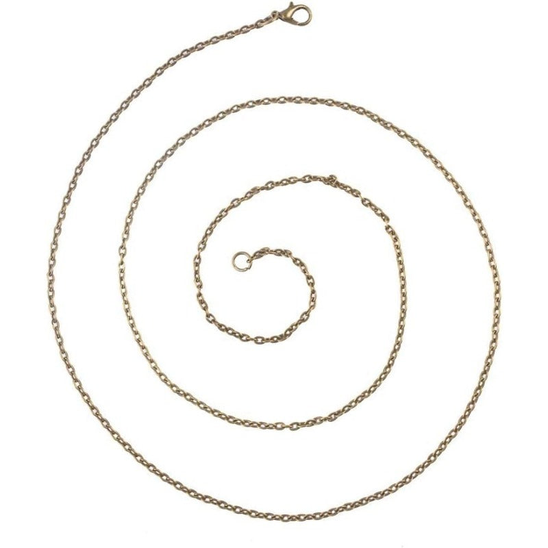 10 Strands Antique Bronze Chain, Iron Wire Chain with Lobster Clasp Chain Necklace for Pocket Watches Design Necklace - Sun Studio