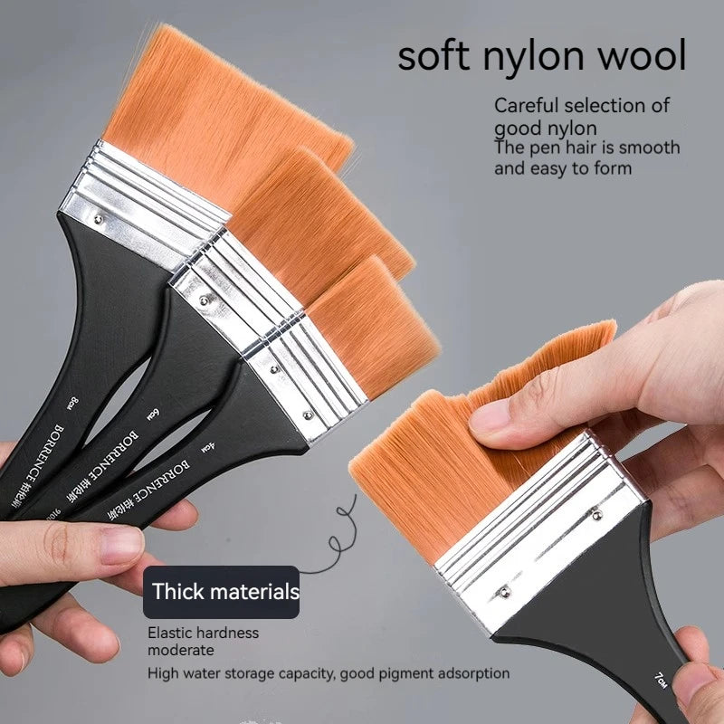 Borrence 1/2/3/5pcs Memory Nylon Paint Brushes Set for Acrylic Oil Drawing Watercolor Wooden Painting Brush Tools Art Supplies - Sun Studio