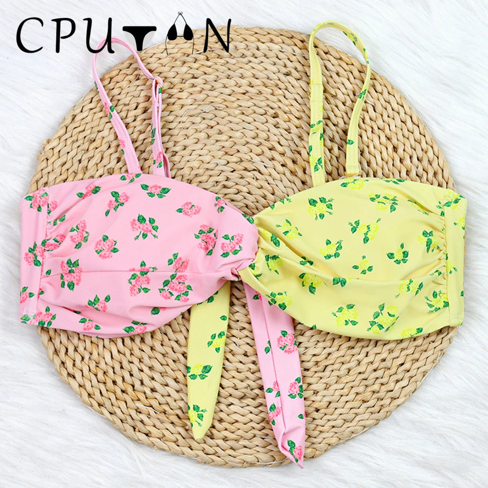 CPUTAN Sexy 2024 Push Up Bikini Set Floral Print Swimwear Women Biquini Girls Swimsuit Summer Brazilian Bathing Suit Beachwear - Sun Studio