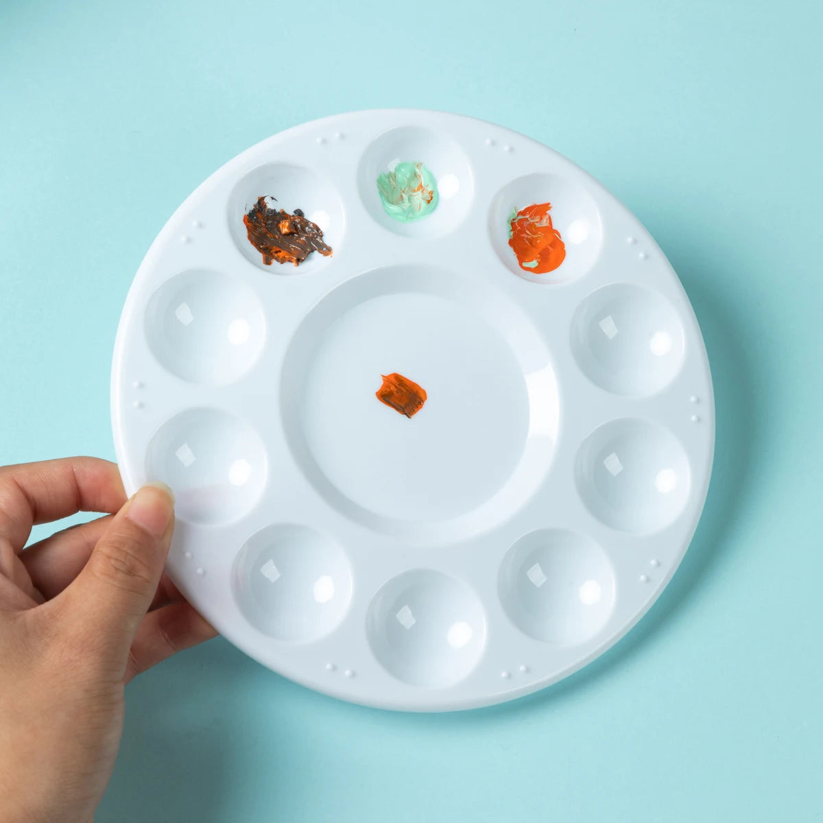 MOTARRO 1/3/12Pcs Round Plastic Palette Art Alternatives Paint Tray Artist Watercolor Plastic Palette Supply White Pigment Tray - Sun Studio