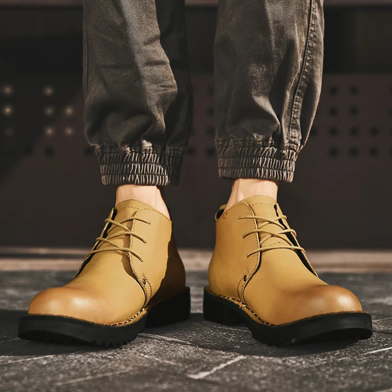 VIPOL Tooling Boots for Men Retro Leather Shoes Comfortable Platform Leisure Flats Classics Outdoor Leisure Men's Boot - Sun Studio
