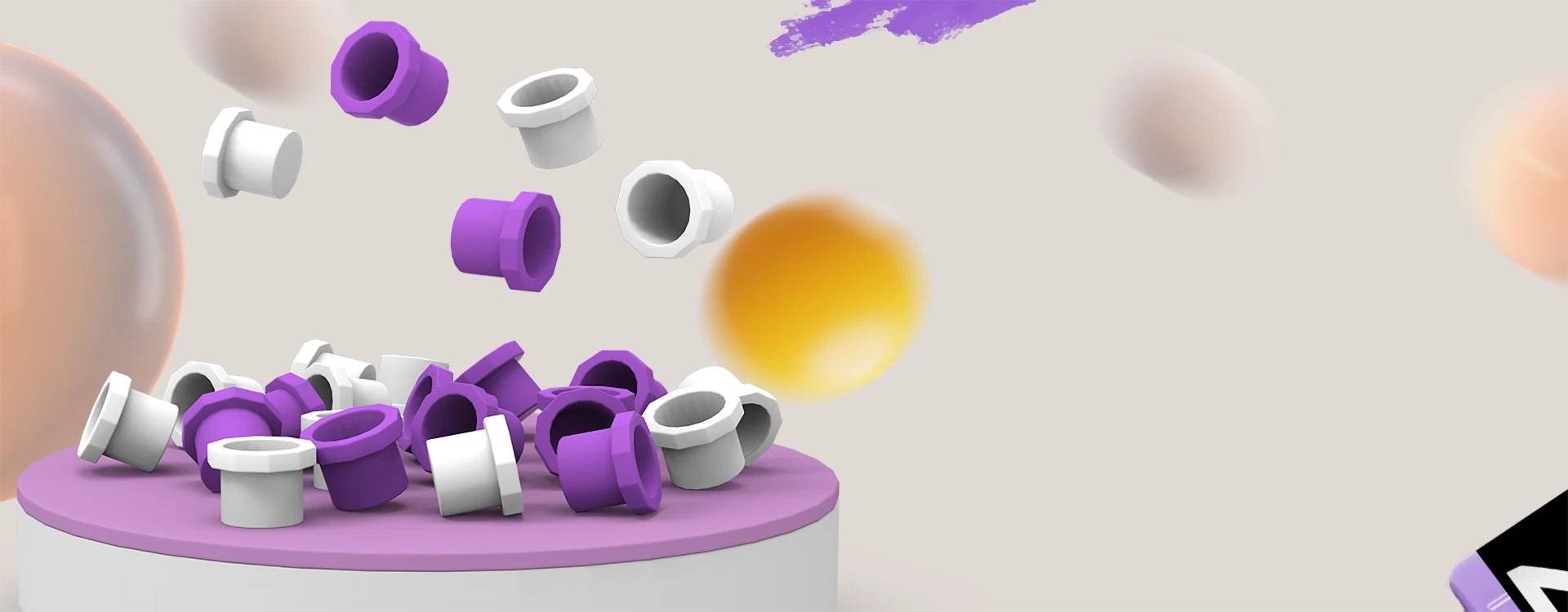 POPU Ink Cups 60 pcs Medium-12mm Disposable Soft White/Purple Colors for Permanent Makup & Tattoo Used - Sun Studio