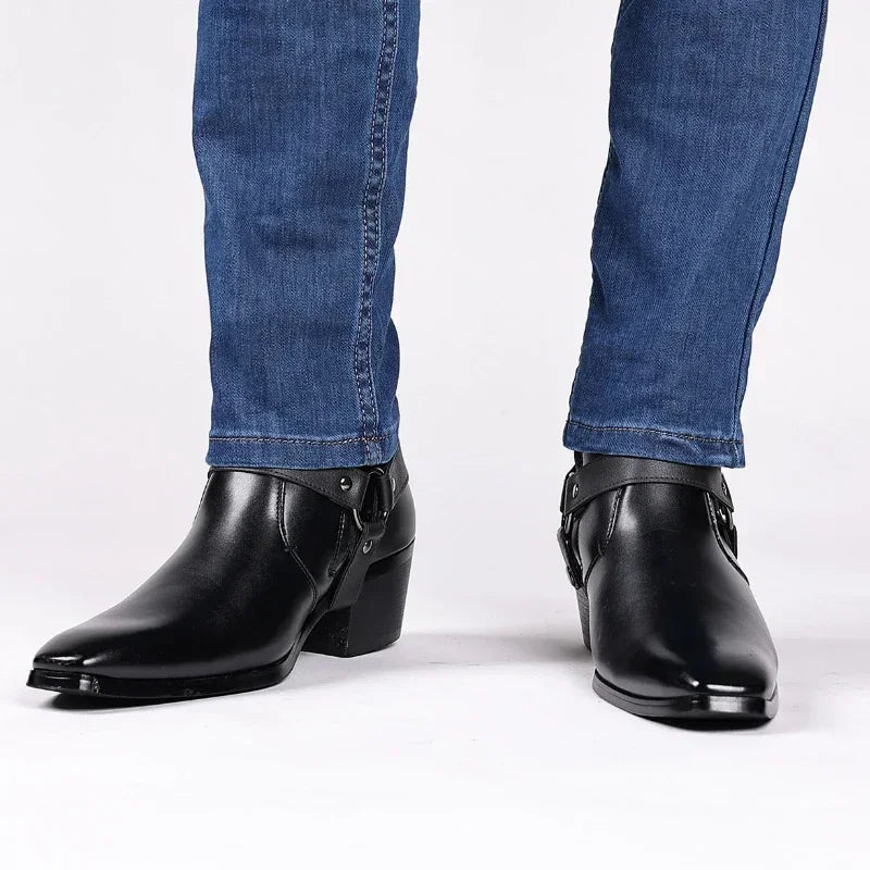 Men's Boots Fashion Designer Chelsea Boots Luxury High Quality Men Cowboy Boots Black Brown Zip Wedding Office Dress Shoes Male - Sun Studio