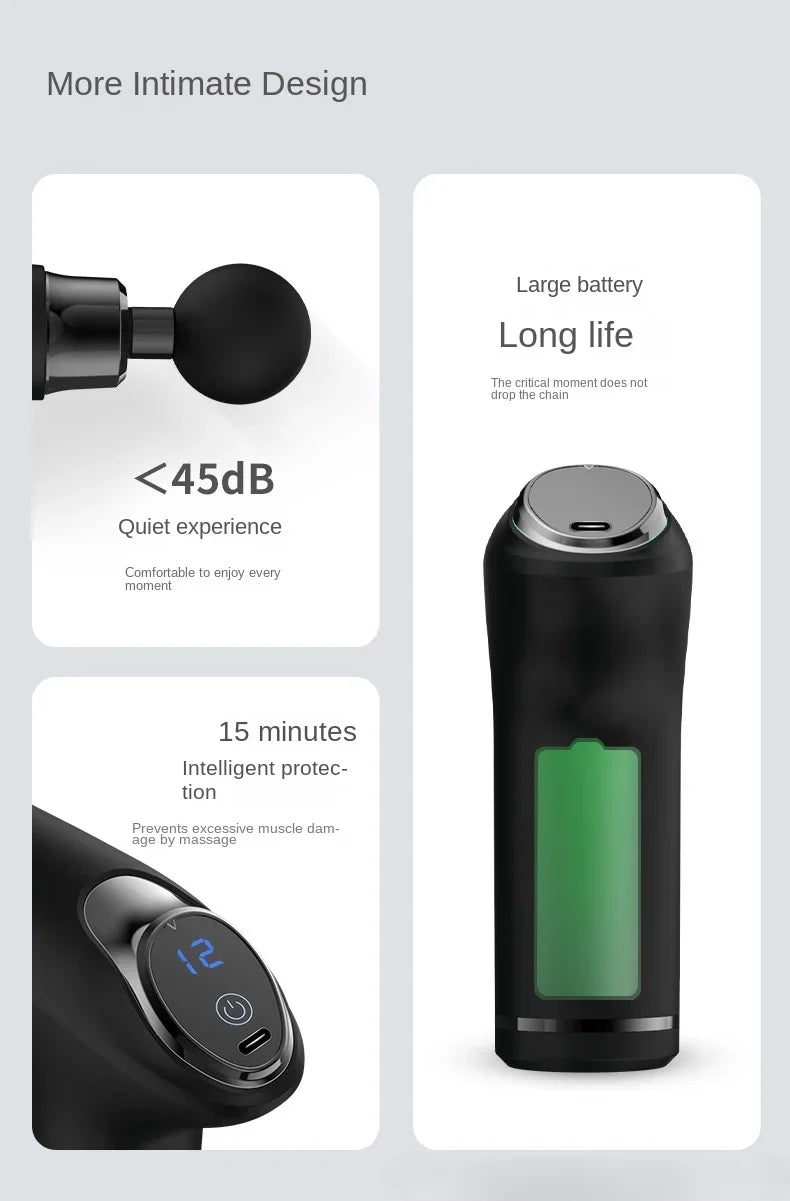 Fitness Relaxation Muscle Electric Intelligent Mini Massager Multi speed Variable speed Vibration Multi functional Fascia Gun - Sun Studio