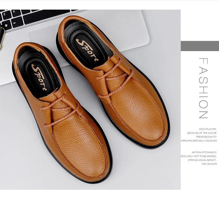 Casual Leather Shoes Men Loafers Trend Brand Business Shoes Autumn Slip on Flat Man Sneakes Comfortable Moccasins Zapatos Hombre - Sun Studio