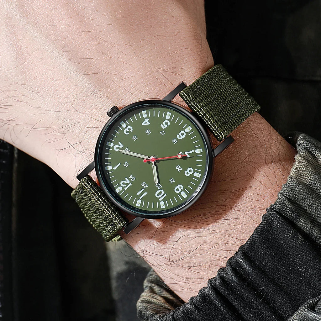 5 pieces/set of sports watches, single nylon strap, outdoor quartz watch, men's watch - Sun Studio