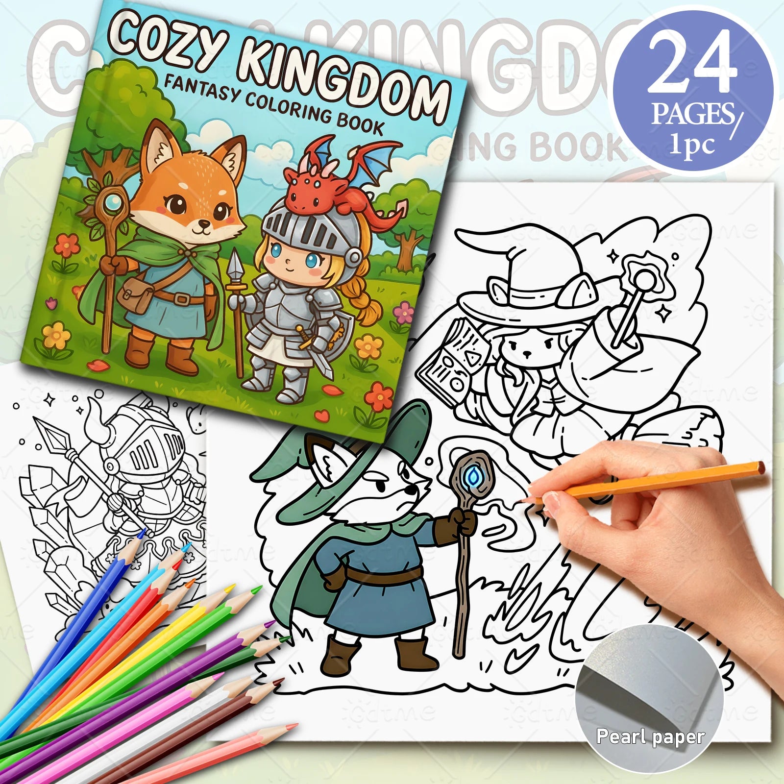 COZY KINGDOM FANTASY Bold-easy Patterns Coloring Book for Adults Cute Drawing Book Perfect Gift for Party and Birthday - Sun Studio