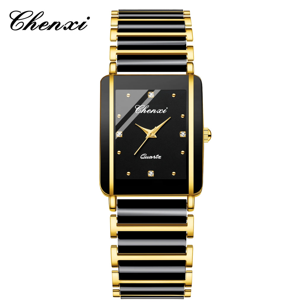 CHENXI 104A Top Brand Luxury Couple Watch Men's and Women's Imitation Ceramic Strap Exquisite Date Watches relojes para damas - Sun Studio