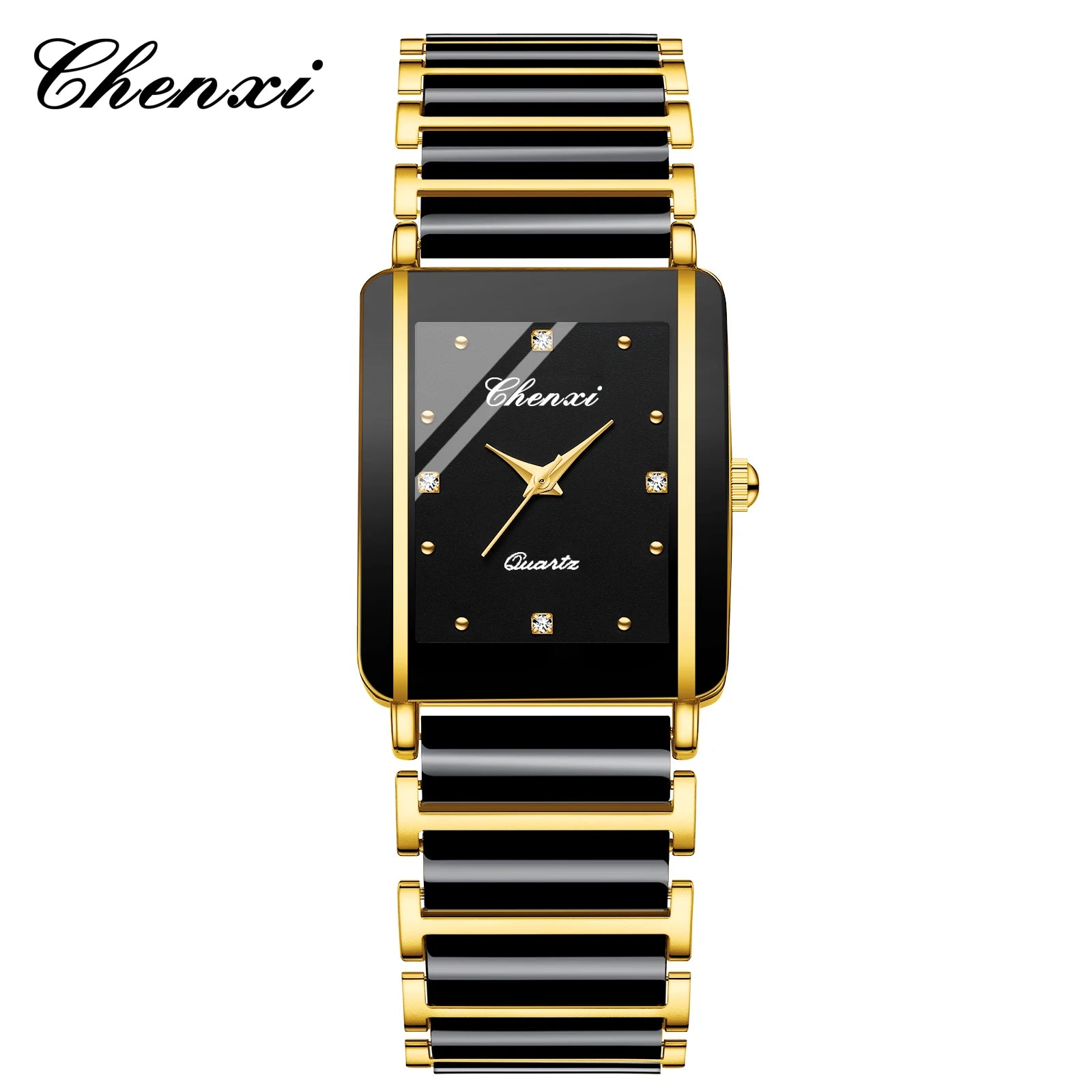 CHENXI 104A Top Brand Luxury Couple Watch Men's and Women's Imitation Ceramic Strap Exquisite Date Watches relojes para damas - Sun Studio