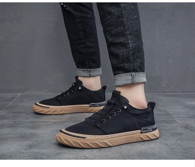 2024 Spring New Breathable Ice Silk Old Beijing Cloth Shoes Versatile Shoes Fashion Trend Men's Casual Canvas Board Shoes - Sun Studio