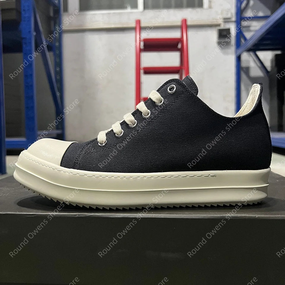 Casual Shoes Men Canvas  Low Top Quality Ro Lace Up Thick Sole Breathable Luxury Designer Classic Trainers Women Flat Sneakers - Sun Studio