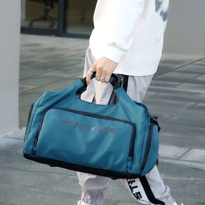 Gym Sports Bag for Men Travel Fitness Duffle Shoe Pocket Luggage Duffel Waterproof Tote Handbags Weekend Shoulder Outdoors Bag - Sun Studio