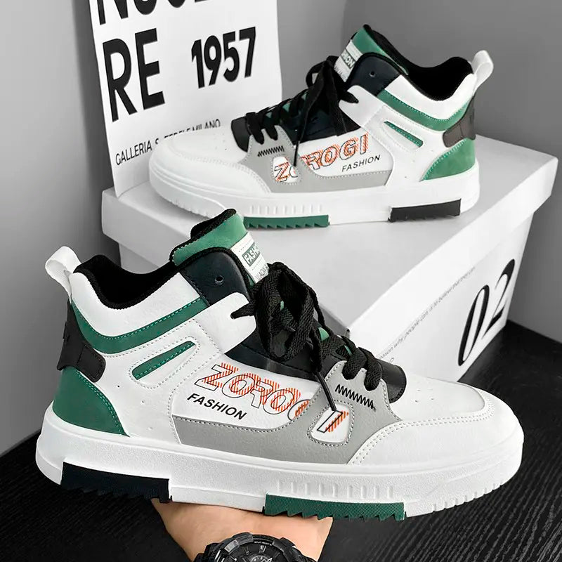Men's Skate Board Shoes High Top Students Leisure Sports Shoes Breathable Non-slip Shoes Fashion High Top Sneakers for Men Men - Sun Studio