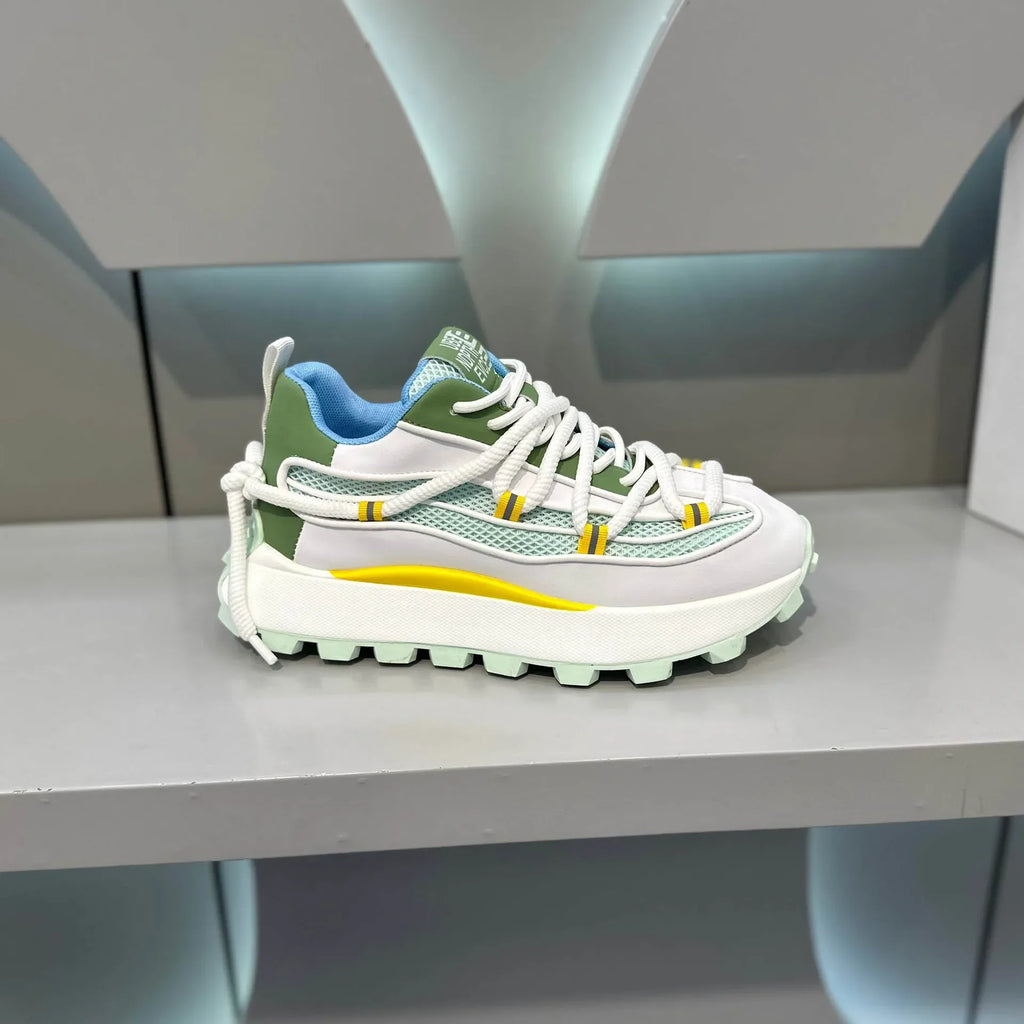 Chunky Sneaker Men Designer Running Shoes Fashion Casual Microfiber Leather Mesh Breathable Height Increased Flat Platform Shoes - Sun Studio