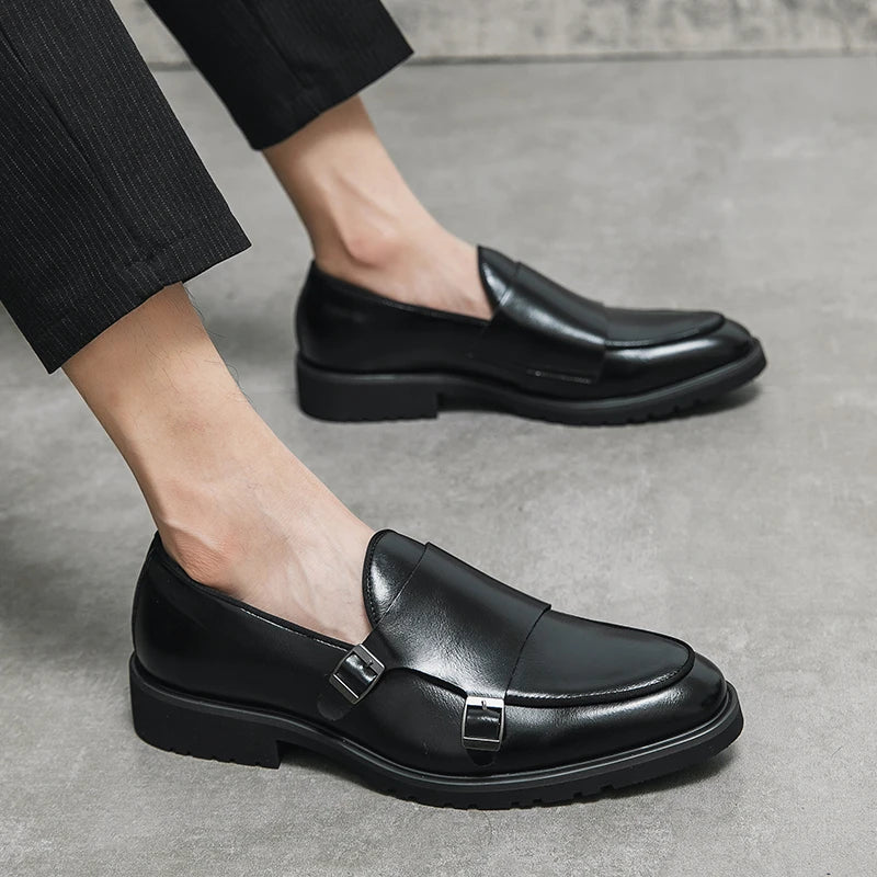 2023 Man Split Leather Shoes Rubber Sole Man Business Office Male Dress Lether Shoes Genuine Leather Wedding Party Shoes Plus 46 - Sun Studio