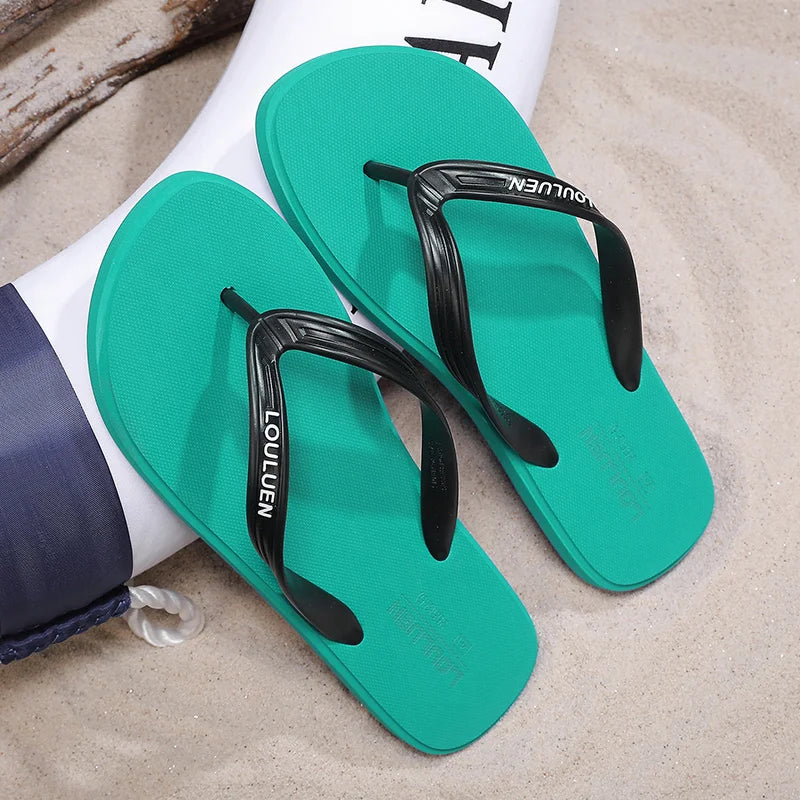 New men's flip flops with soft sole, comfortable, open toe flip flops for indoor and outdoor walks, summer beach flip flops for - Sun Studio
