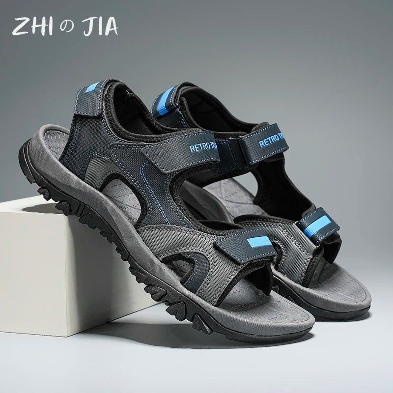 Summer New Sandals Men's Water Beach Breathable Quick Drying Shoes Comfortable Flat Bottom Non slip Sandals Driving Shoes - Sun Studio