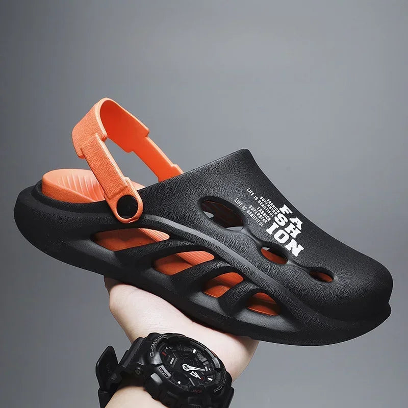 Men's Sandals Fashion Slippers EVA Hole Shoes 2025 Men Outdoor Thick-soled Casual Shoes Couple Home Beach Sandals Flip Flops 슬리퍼 - Sun Studio