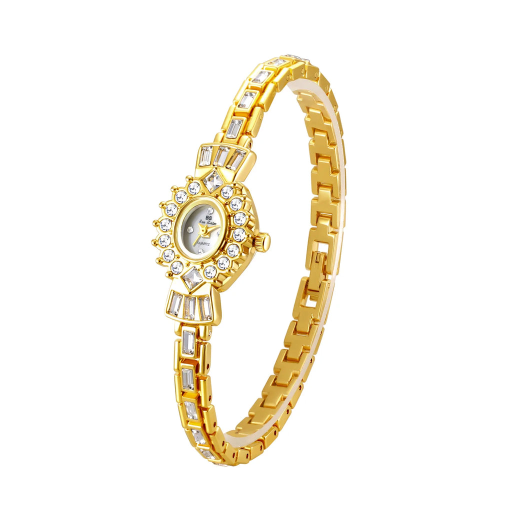 Luxury Watches For Women High Quality Diamond Dial Oval Quartz Ladies Watch Elegant Retro Rhinestone Bracelet Female Wristwatch - Sun Studio