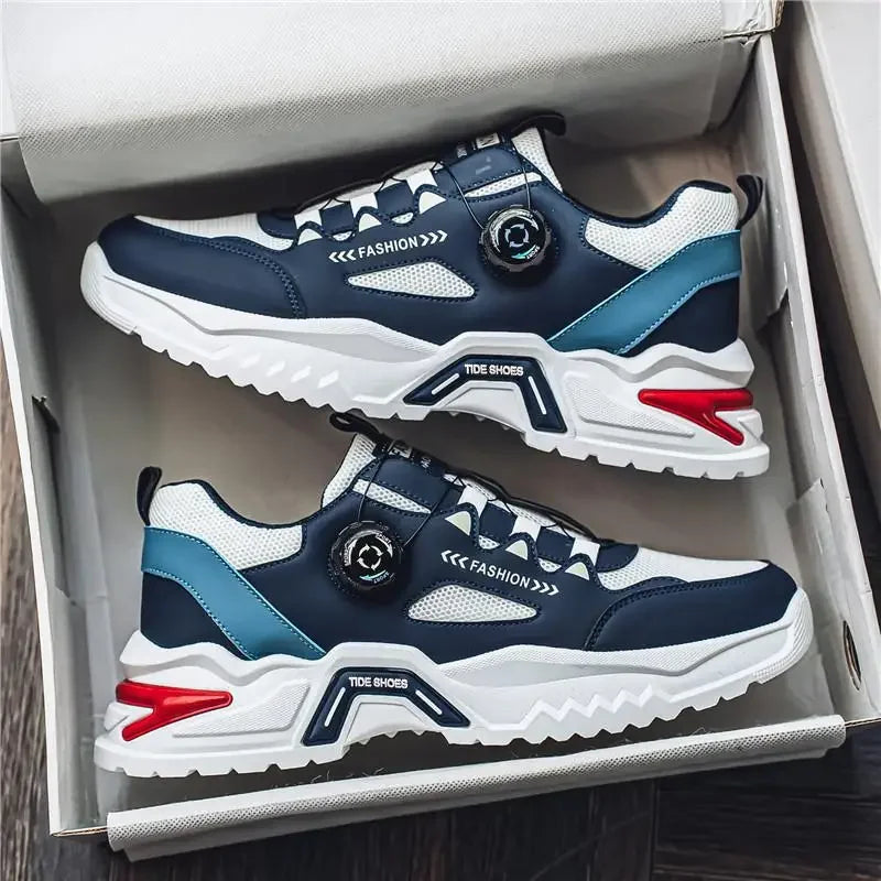 Men's Sneakers Outdoor Running Shoes Korean Rotating Buckle Male Casual Shoes Soft Sole Tennis Shoes Luxury Platform Men Shoe - Sun Studio