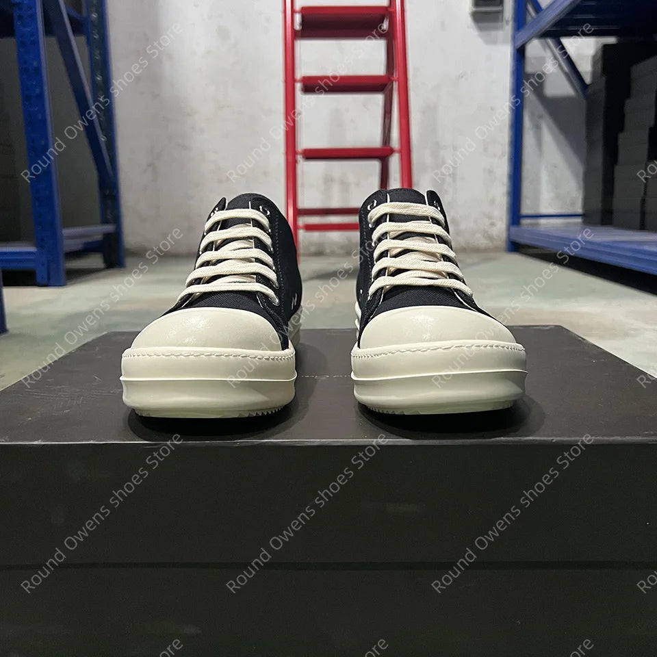 Casual Shoes Men Canvas  Low Top Quality Ro Lace Up Thick Sole Breathable Luxury Designer Classic Trainers Women Flat Sneakers - Sun Studio