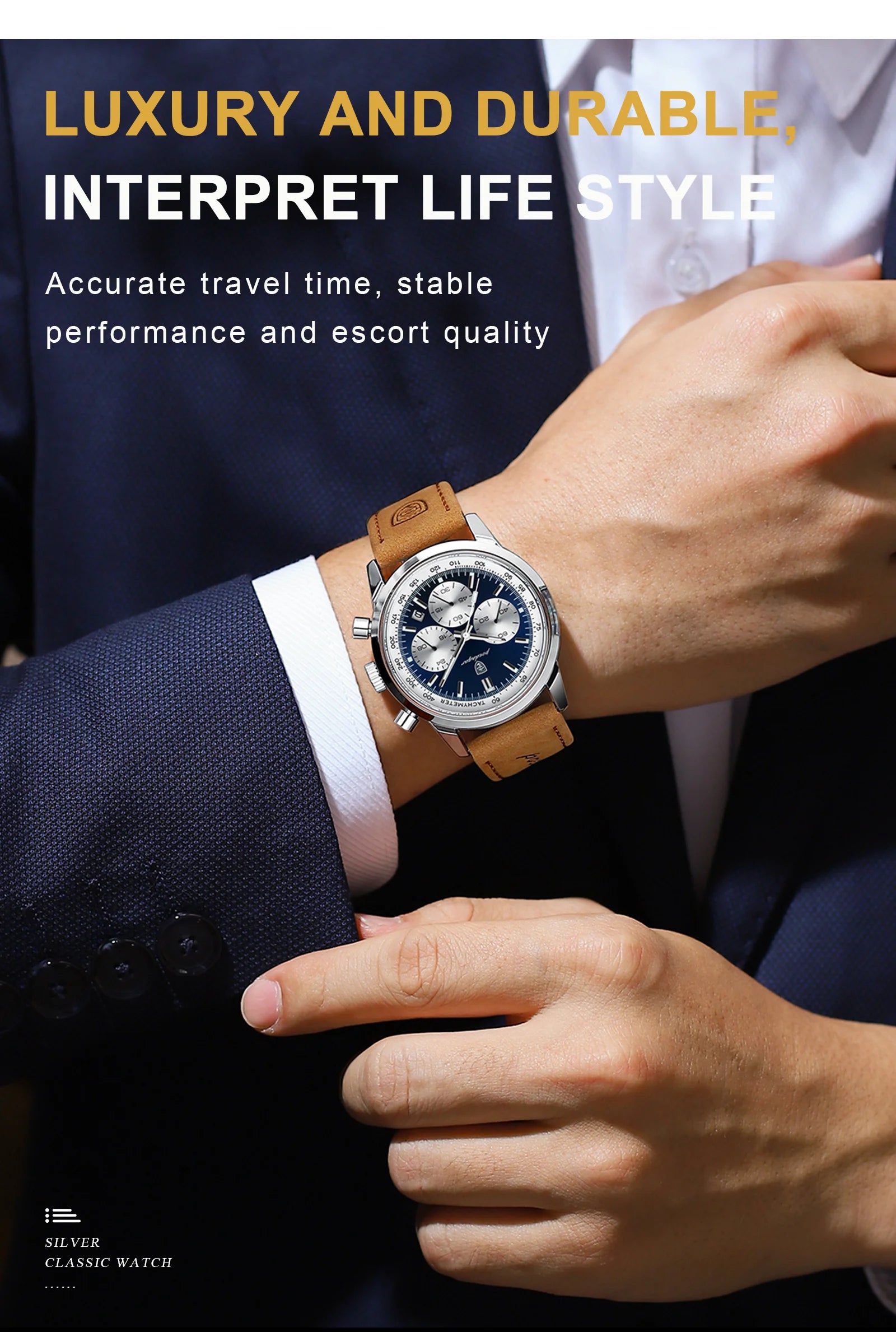 POEDAGAR Top Brand Men's Quartz Watch Waterproof Luminous Chronograph Military Man Watch Luxury Fashion Leather Watches For Men - Sun Studio