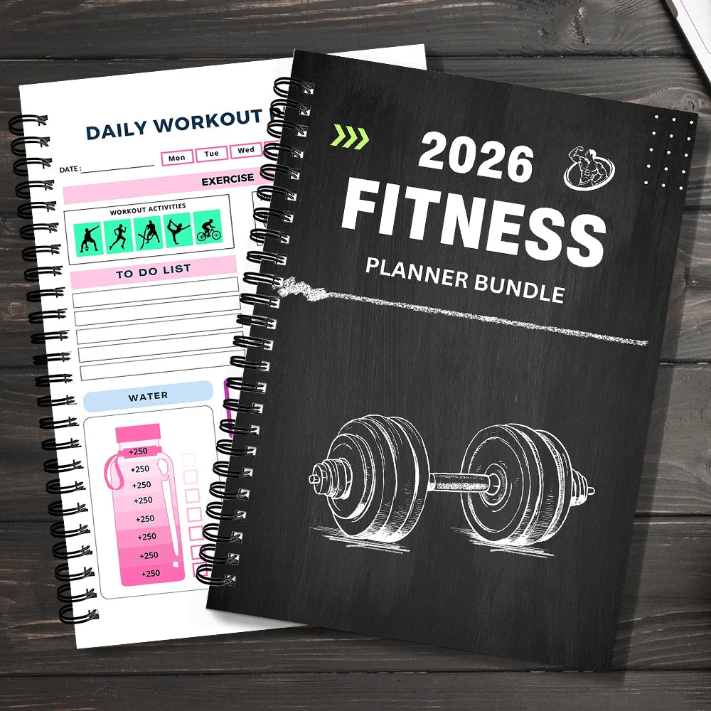1PC Fitness Planner Bundle-Fitness Journal Workout Log Book Bundle – Fitness Plan Book - Schedule-Daily Fitness Planners - Sun Studio