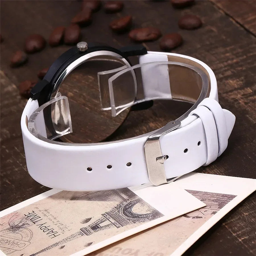 Couple Casual Quartz Watches Leather Band Strap Watch Analog Wrist Watch for Women Men Creative Digital Dial Clock Reloj Mujer - Sun Studio