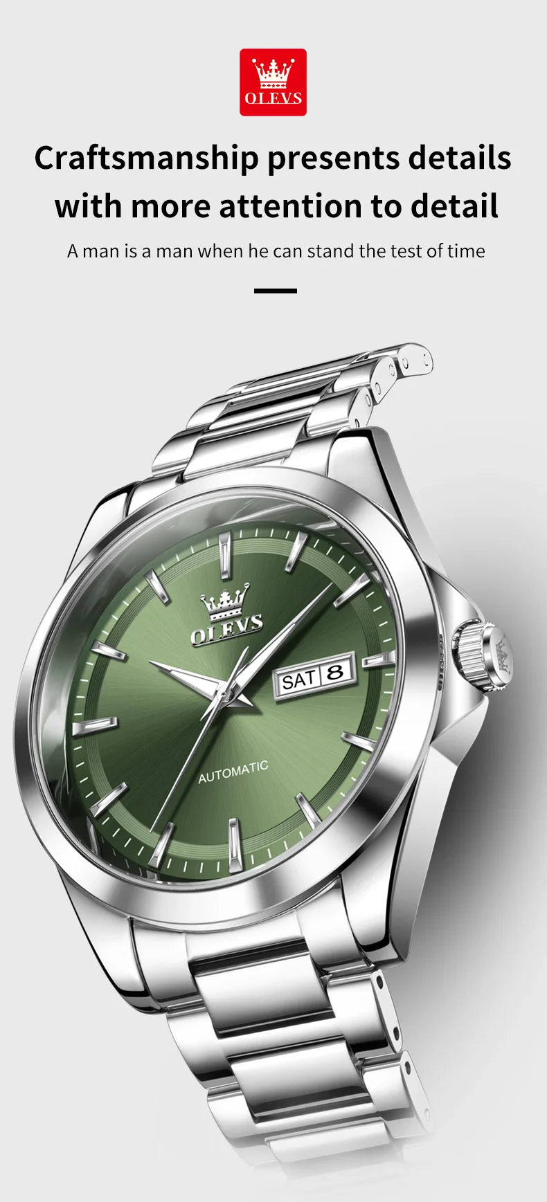 OLEVS 7090 Luxury Men's Watches Original Brand Automatic Mechanical Watches For Man Steel Strap Simple Business Men's Wristwatch - Sun Studio