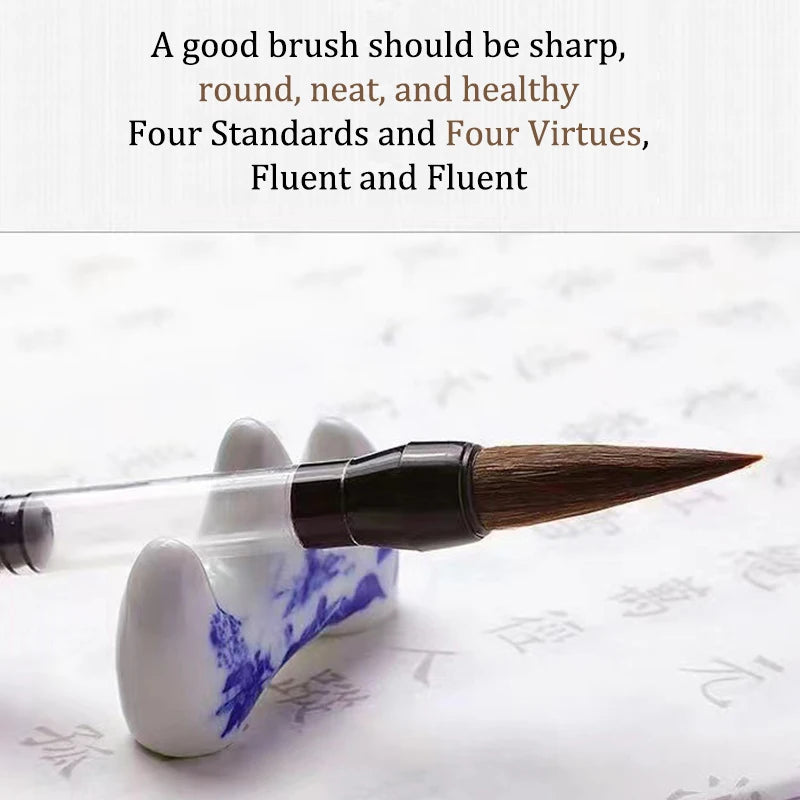 3 Pcs Calligraphy Brush Set Water Storage Paint Brush Pen Automatic Suction Ink Wolf Hair Baiyun Soft Round Point Writing Brush - Sun Studio
