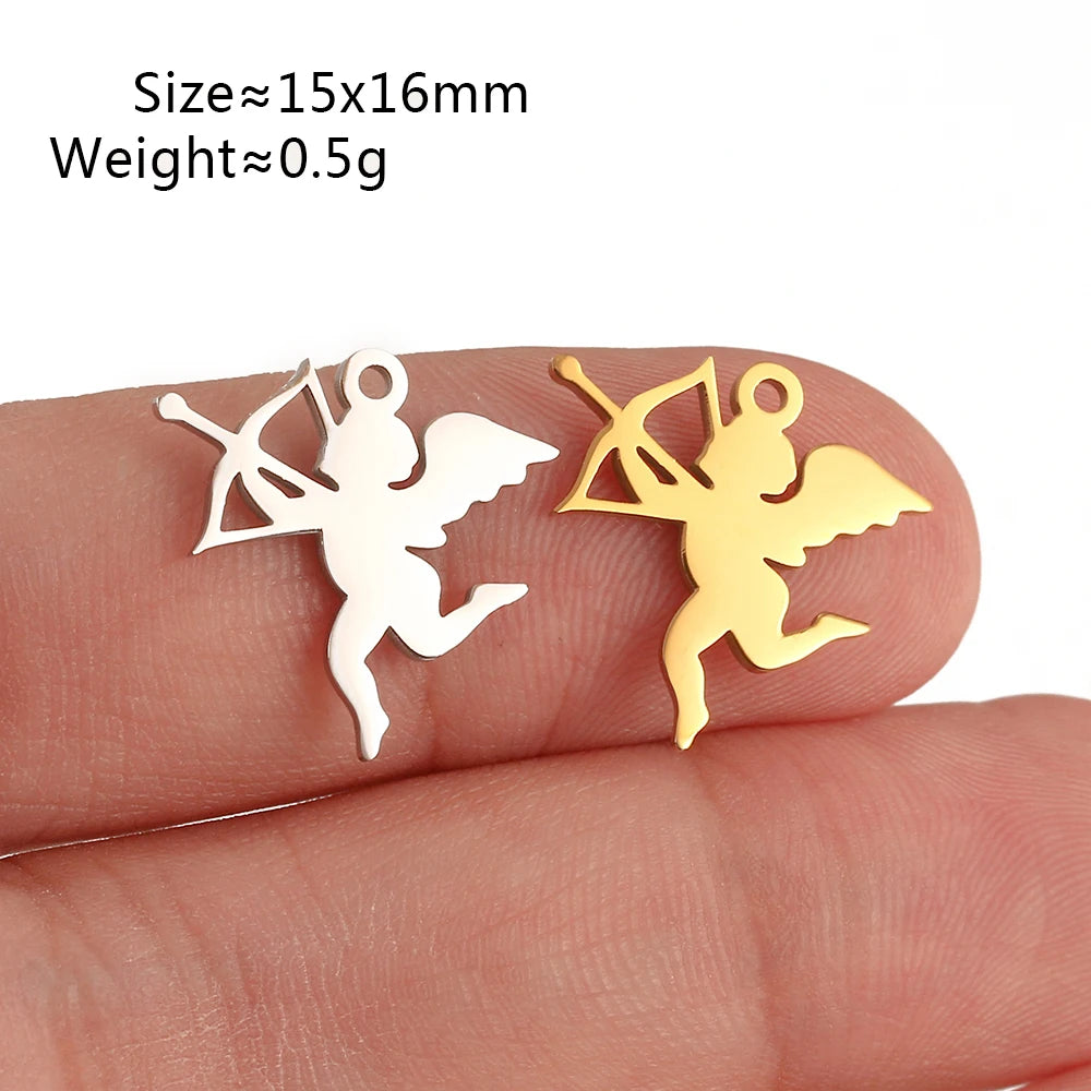5Pcs Summer Hat/Lip Kiss/Swimsuit/Airplane Travel Charm  Stainless Steel Jewelry Making Craft DIY Bracelets Necklace Accessories