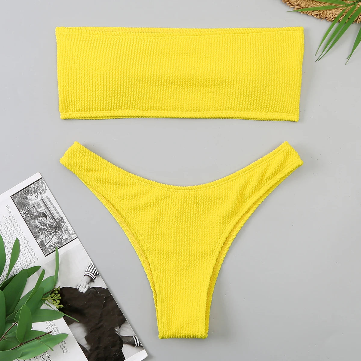 Velvet Bikinis 2025 Women Brazilian Bandeau Swimsuit Solid Sexy Swimwear Female Beachwear Bathers Bathing Swimming Swim Suit - Sun Studio