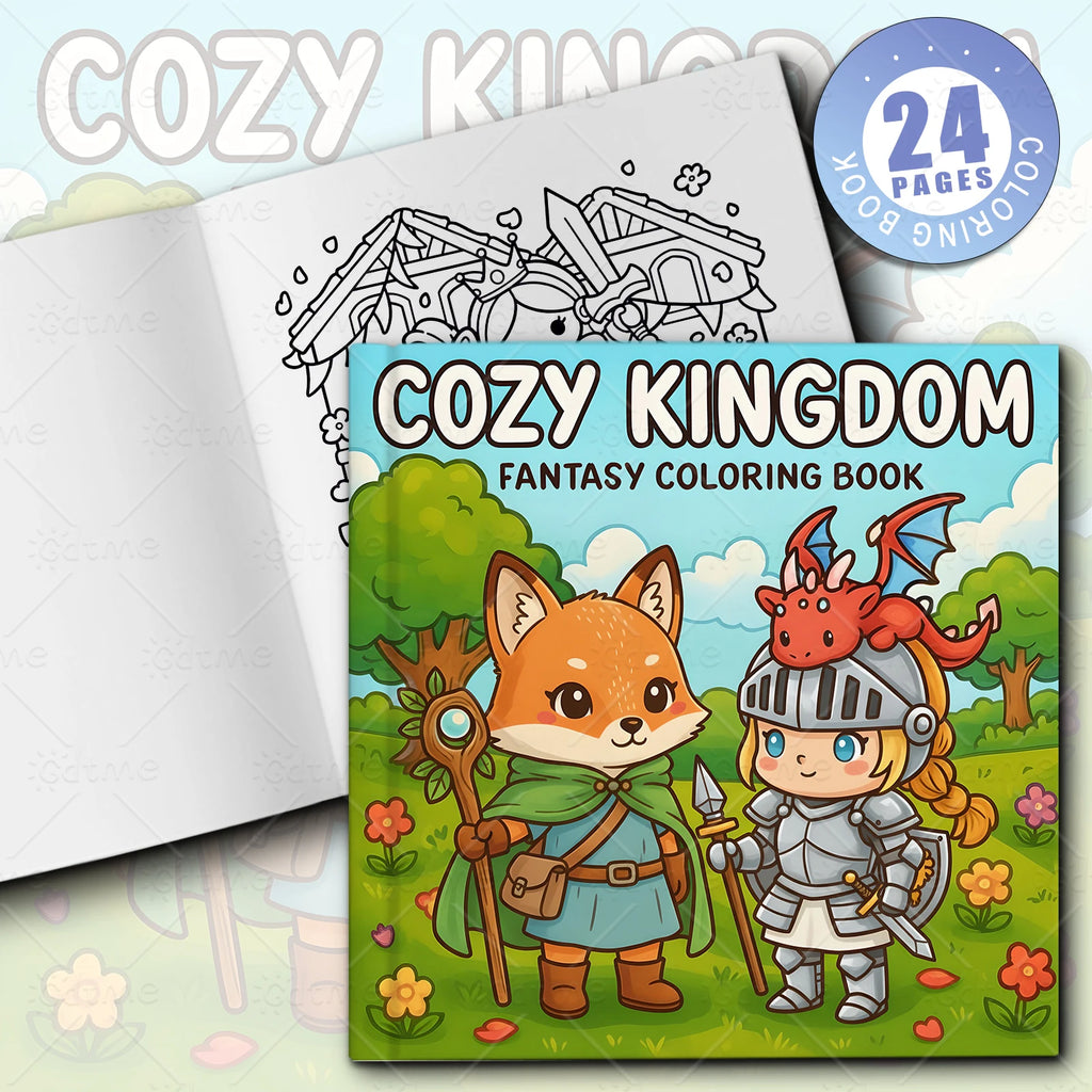 COZY KINGDOM FANTASY Bold-easy Patterns Coloring Book for Adults Cute Drawing Book Perfect Gift for Party and Birthday - Sun Studio